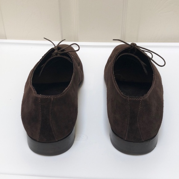A. Testoni Basic Brown Suede Oxford Wingtip - Picture 4 of 8